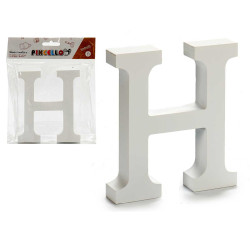 LETTERA H LEGNO BIANCO 2X11CM