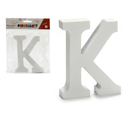 LETTERA K LEGNO BIANCO 2X11CM