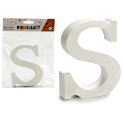 LETTERA S LEGNO BIANCO 2X11CM