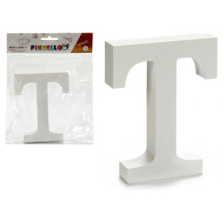 LETTERA T LEGNO BIANCO 2X11CM