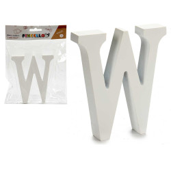 LETTERA W LEGNO BIANCO 2X11CM