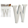 LETTERA W LEGNO BIANCO 2X11CM