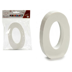 WOODEN NUMBER 0 WHITE COLOR 2X11CM