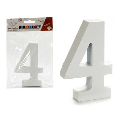 NUMERO 4 MADERA BLANCO 2X11CM