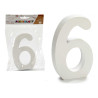 WOODEN NUMBER 6 WHITE COLOR 2X11CM