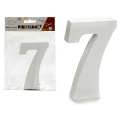 NUMERO 7 MADERA BLANCO 2X11CM