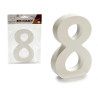 WOODEN NUMBER 8 WHITE COLOR 2X11CM