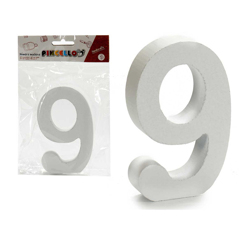 NUMERO 9 BOIS BLANC 2X11CM