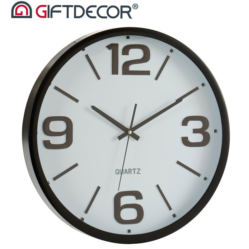 RELOJ REDONDO 40CM LISO SURT BLANCO NEGR
