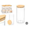 BARATTOLO ROTONDO BOROSILICATO TAPPO BAMBU 1,4L