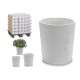 POT CERAMIQUE BLANC SET. 4 DESIGNS