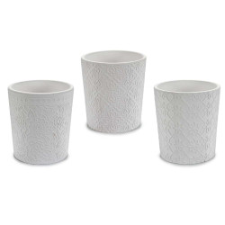 MACETA CERAMICA BLANCA SURT 4 DISEÑOS