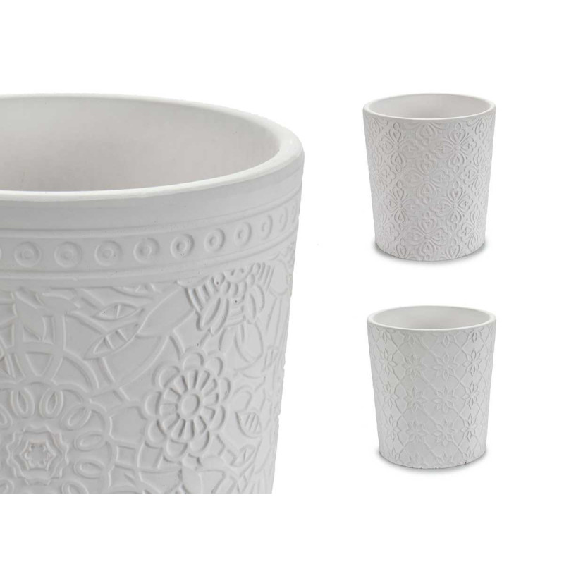 MACETA CERAMICA BLANCA SURT 4 DISEÑOS