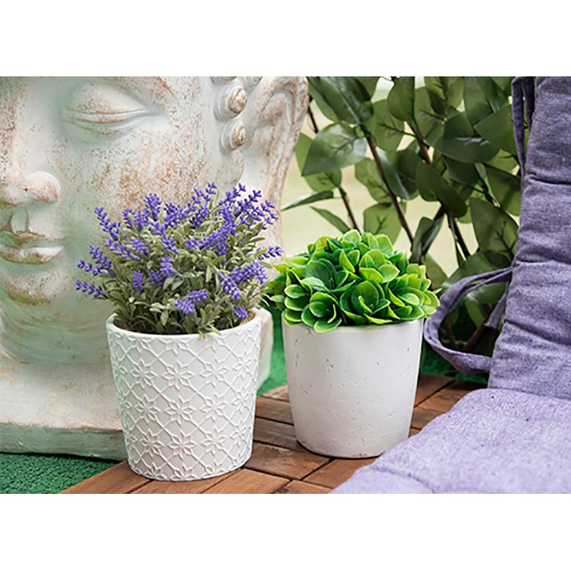 MACETA CERAMICA BLANCA SURT 4 DISEÑOS
