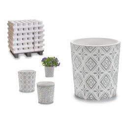 MACETA CERAMICA GRIS SURT. 4 DISEÑOS