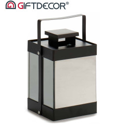 LANTERNA METALLO NERO 10 LEDS SPECCHIO P