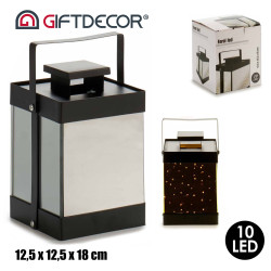 LANTERNA METALLO NERO 10 LEDS SPECCHIO P