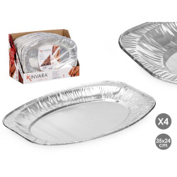 SET 4 VASSOI OVALI ALLUMINIO 35X24
