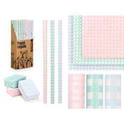 ROLO PAPEL PRESENTE 70X200 QUADRADOS SORT 3 CORES