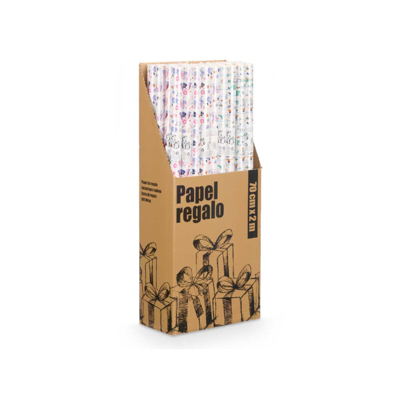 ROLL GIFT PAPER 70X200 CLOUDS AND DINO ASSORTED