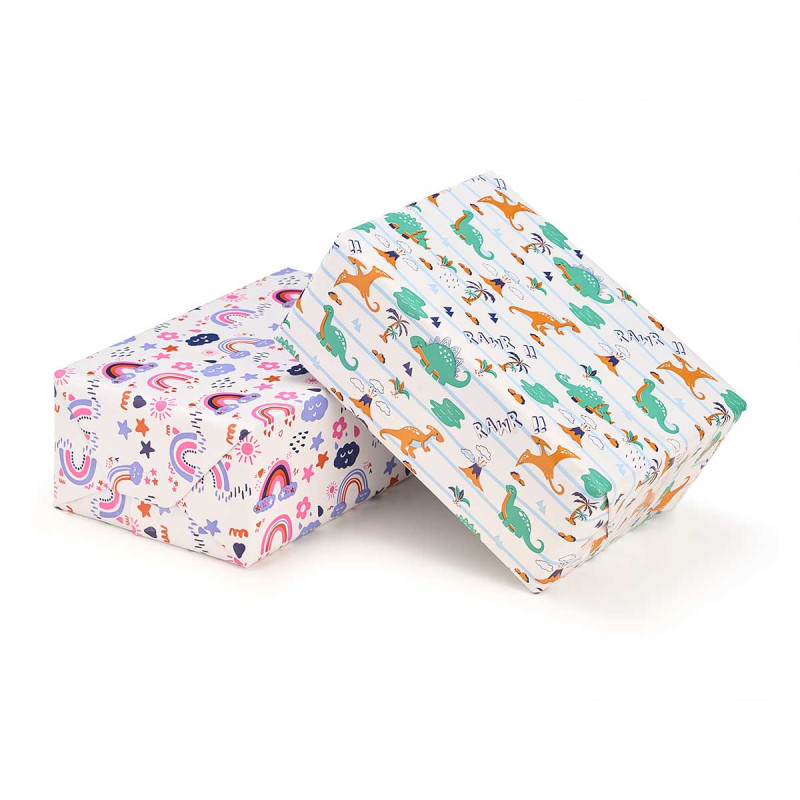 ROLL GIFT PAPER 70X200 CLOUDS AND DINO ASSORTED