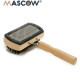 PET BRUSH DOUBLE SIDE WOODEN HANDLE