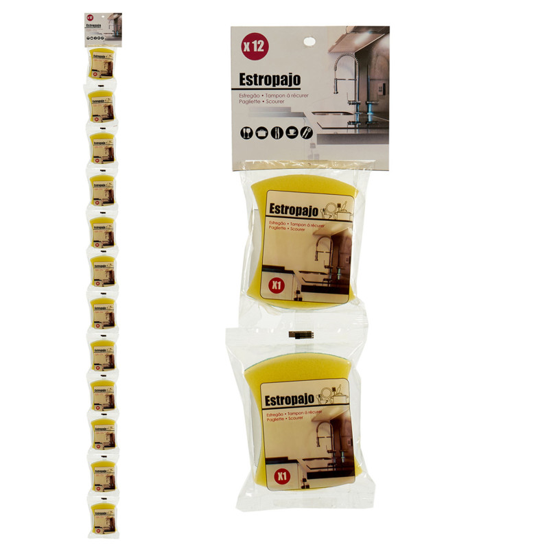 SPONGE SCOURER OVAL 8X3X10CM