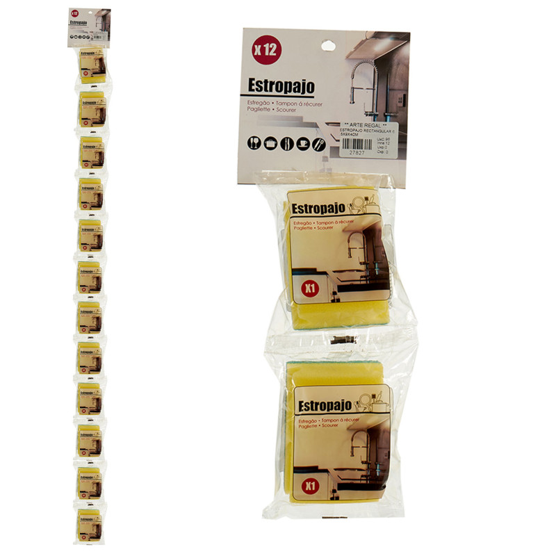 SPONGE SCOURER RECTANG 6,5X9X4CM