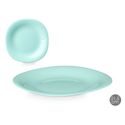 ASSIETTE À DESSERT CARRÉE VERT OPAL  21,5CM