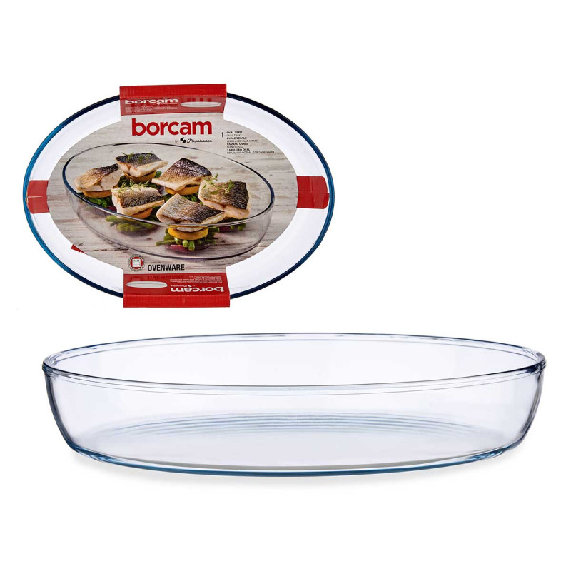 GLASS OVAL TRAY BORCAM 3300CC