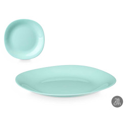 ASSIETTE PLATE CARRÉE VERT OPAL 28CM