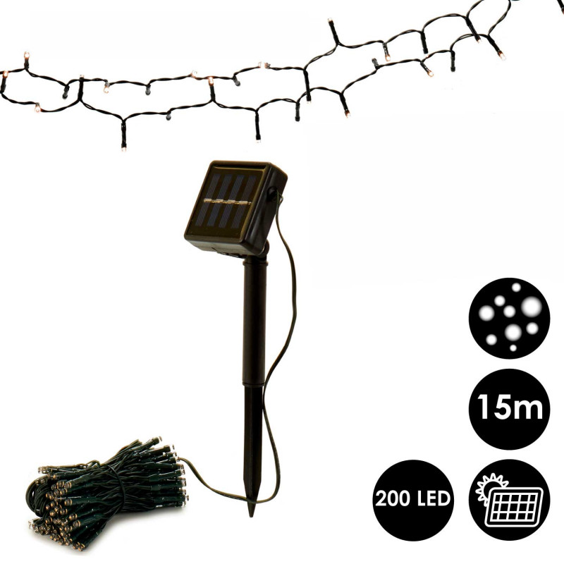 200 LED SOLAR WHITE STRING LIGHT