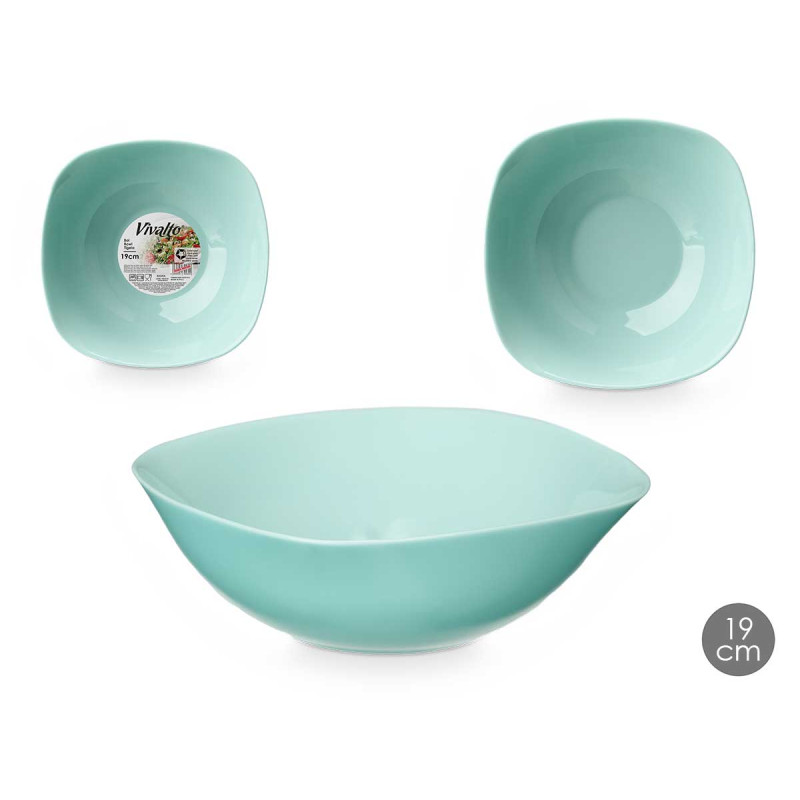 BOL CARRÉ VERT OPAL 19CM