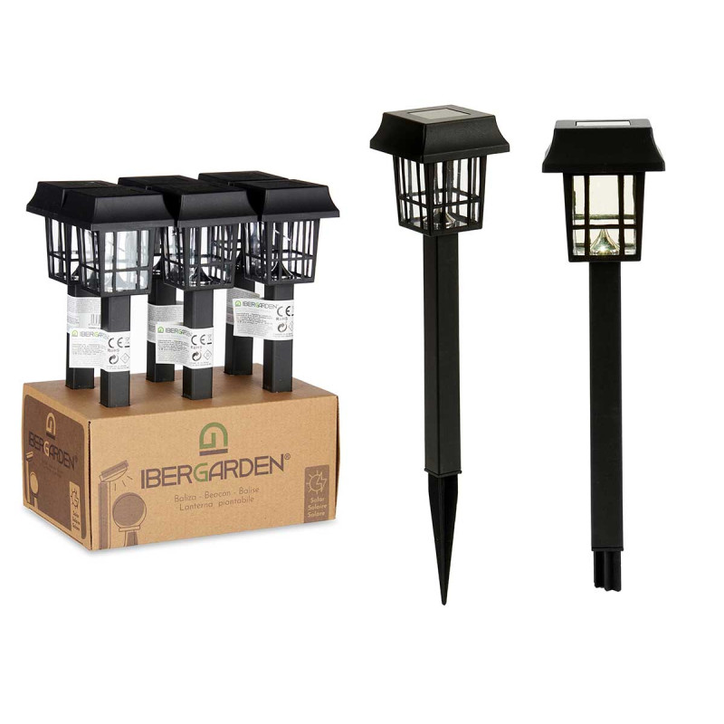 SOLAR GARDEN LIGHT PLASTIC SQUARE BLACK