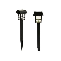 SOLAR GARDEN LIGHT PLASTIC SQUARE BLACK