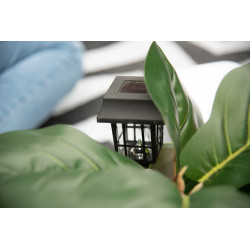 SOLAR GARDEN LIGHT PLASTIC SQUARE BLACK