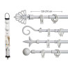 BARRE A RIDEAU BLANCHE 120-210CM ASS 4 P
