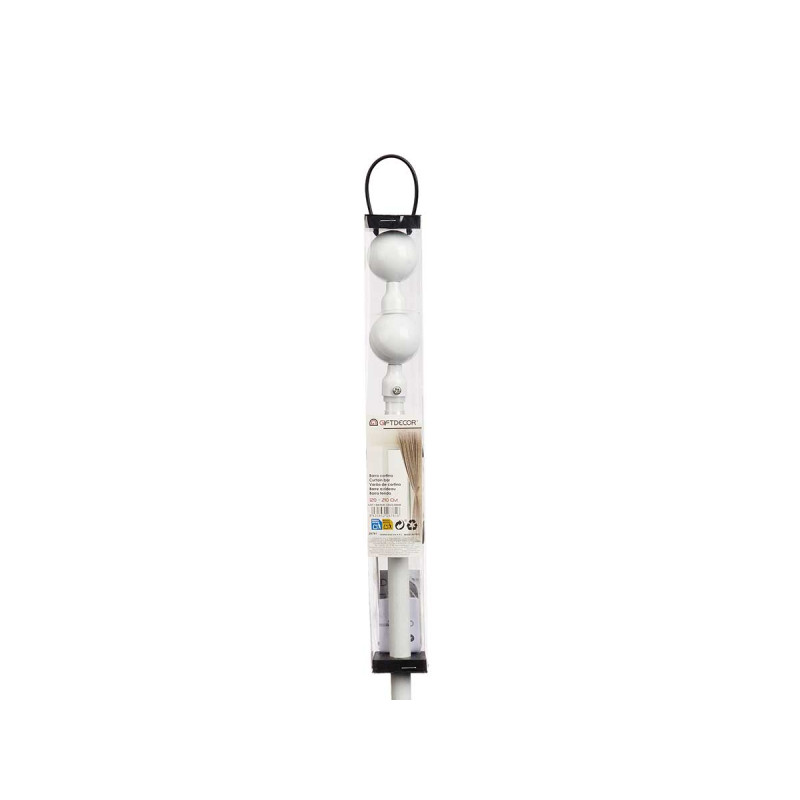 WHITE CURTAIN BAR 120-210 CM ASS 4 TOPS