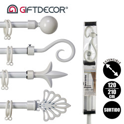 BARRA CORTINA BLANCA 120 210CM SURT 4 PUN