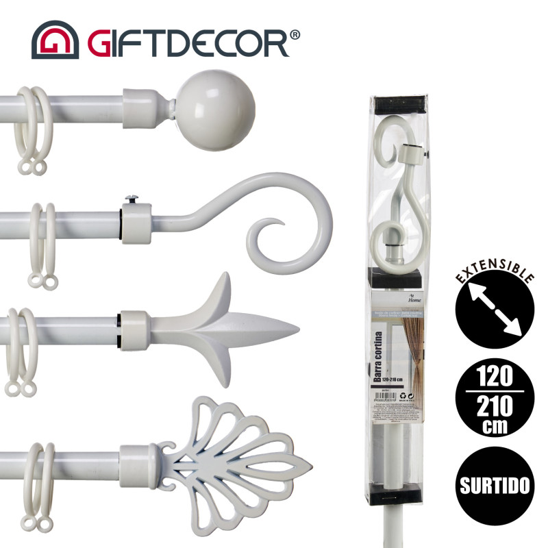 BARRA CORTINA BLANCA 120 210CM SURT 4 PUN