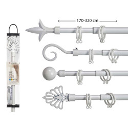 VARAO DE CORT EM METAL BRANCO 170X320 SO