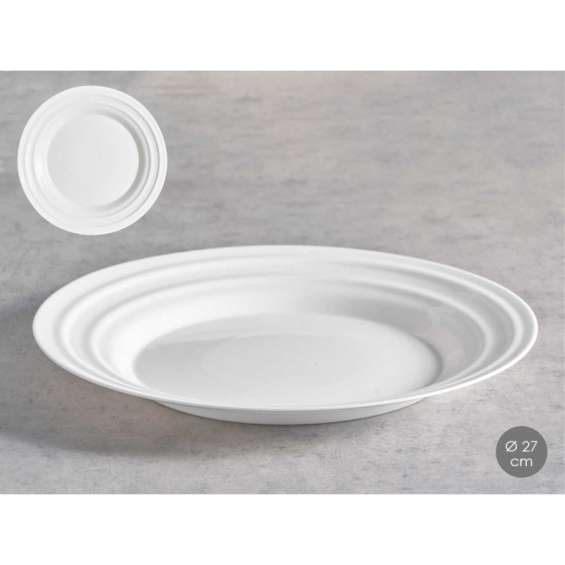 ASSIETTE PLATE ONDES OPAL 27CM