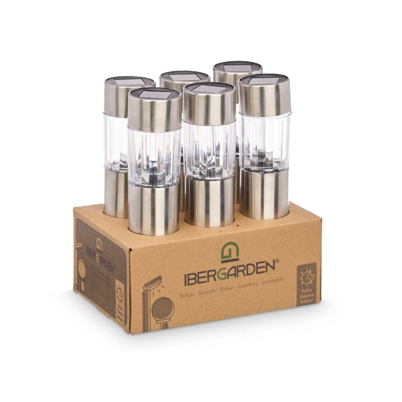 BALIZA SOLAR MULTICOLOR PLAST ACERO INOX
