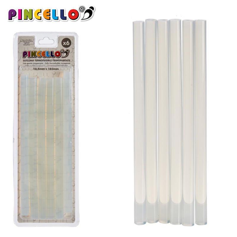 SET 6 BARRAS SILICONA TRANSPARENTE