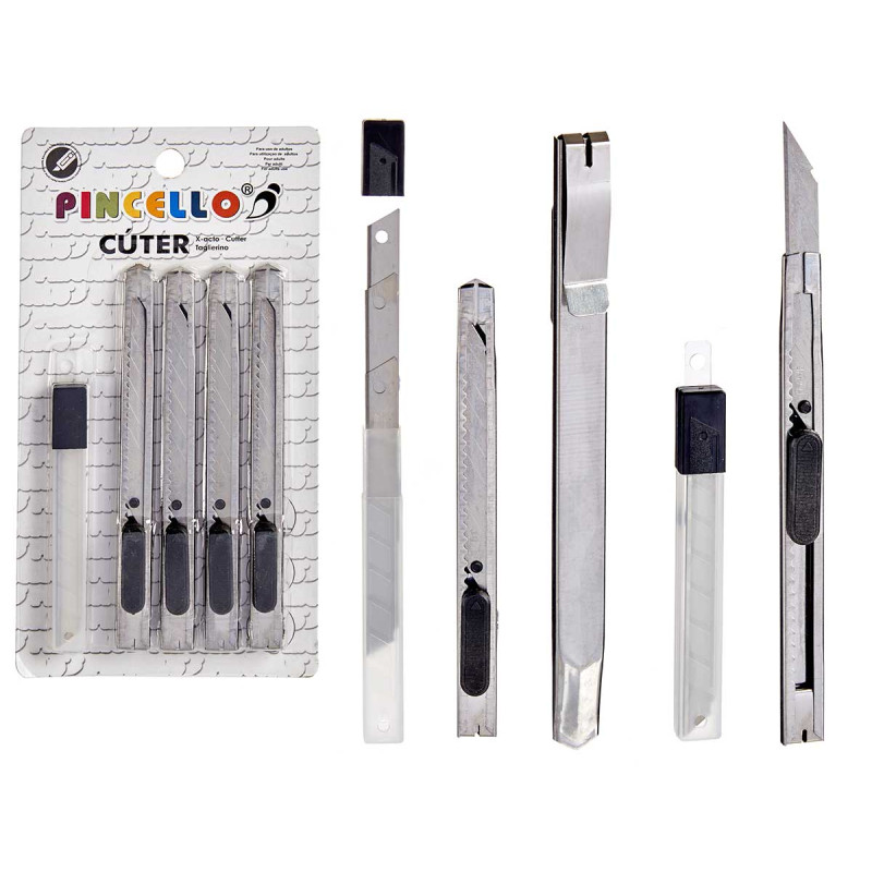 SET 4 CUTTERS METALLO E NERO CON RICAMBI