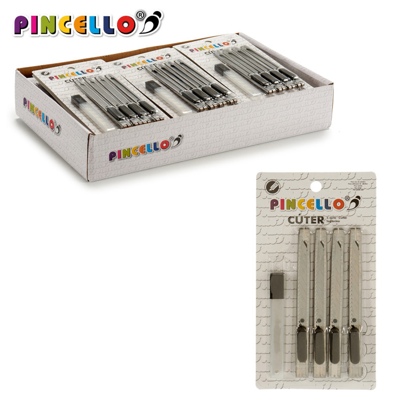 SET 4 CUTTERS METALLO E NERO CON RICAMBI