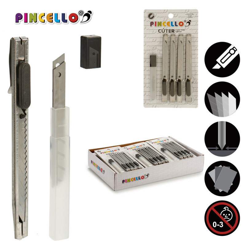 SET 4 CUTTERS METALLO E NERO CON RICAMBI