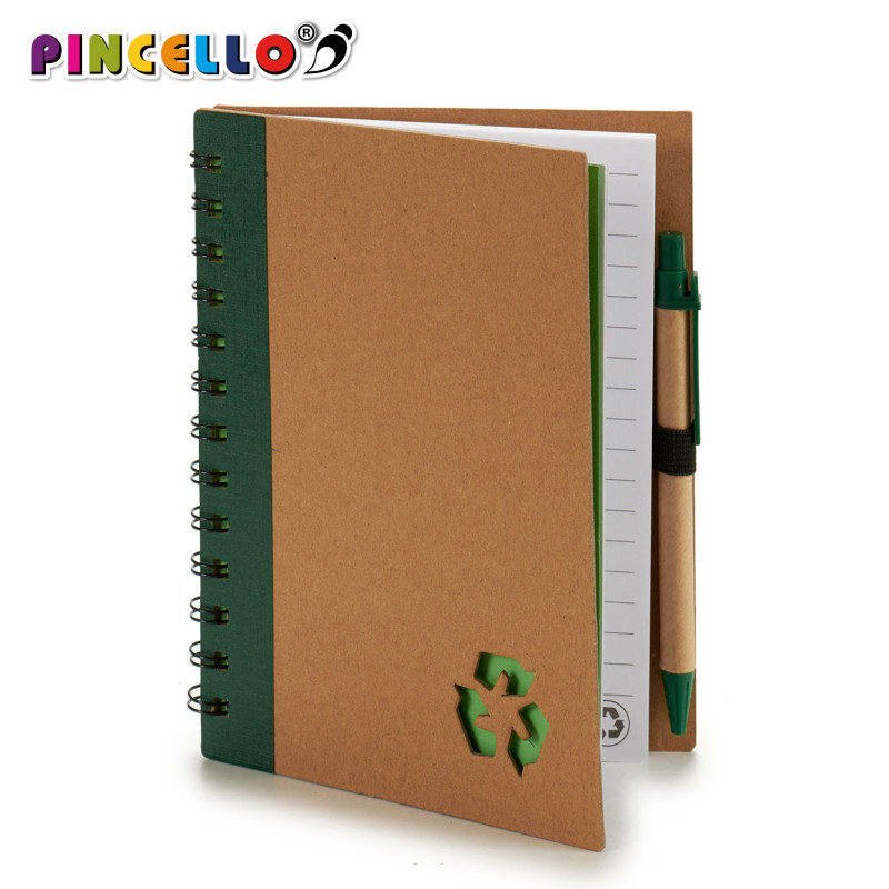 TACCUINO CARTONE RICICLAT E PENNA BLU AS