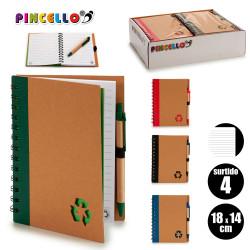 TACCUINO CARTONE RICICLAT E PENNA BLU AS