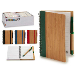 NOTEBOOK BAMBOO COVER PLAIN PEN 16X12 M4